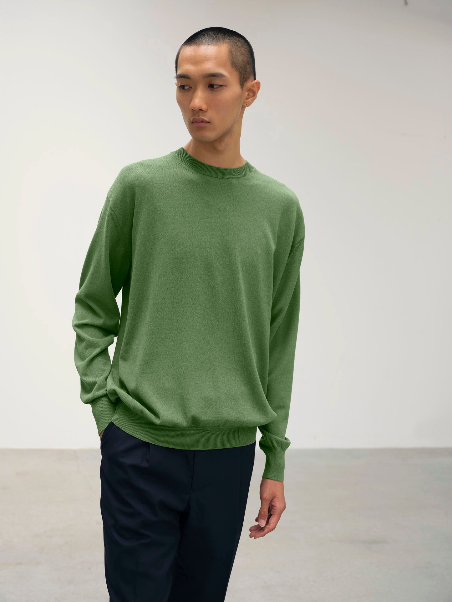 AURALEE SUPER HARD TWIST WOOL KNIT P/O