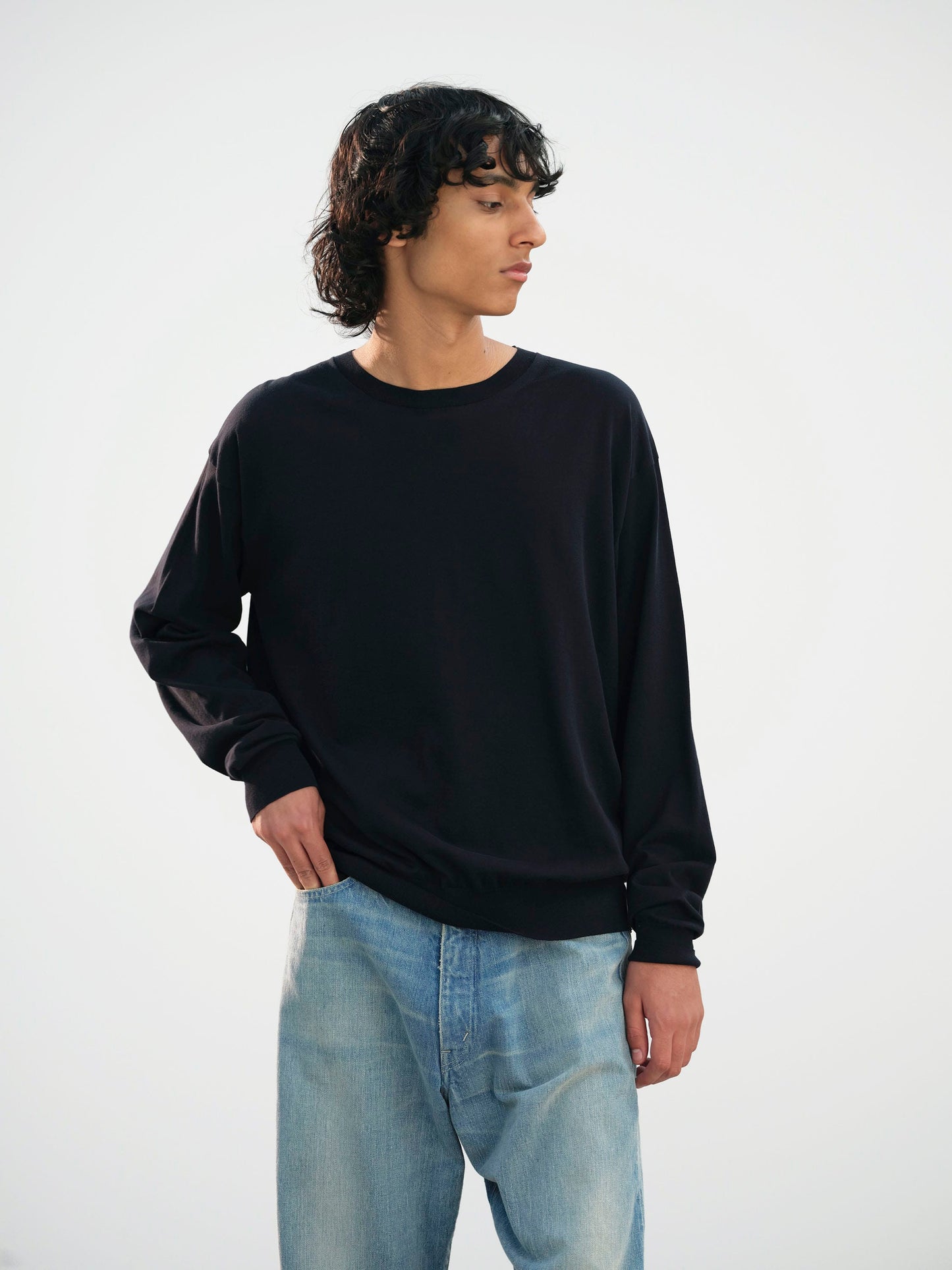 AURALEE SUPER HIGH GAUGE COTTON KNIT P/O