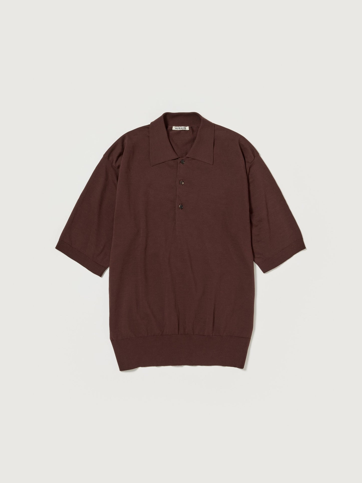 AURALEE SUPER HIGH GAUGE COTTON KNIT POLO