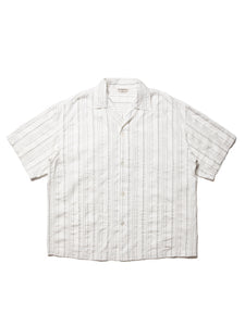 COOTIE PRODUCTIONS STRIPE SUCKER CLOTH OPEN COLLAR S/S SHIRT