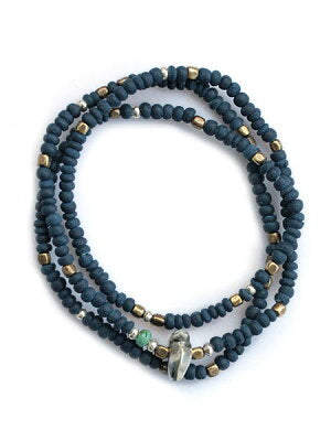 SunKu 39 Indigo Dye Beads Necklace & Bracelet SK-014