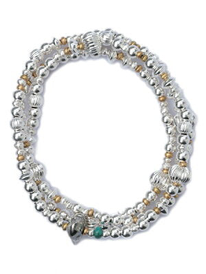 SunKu Mix Silver Beads Necklace & Bracelet SK-054