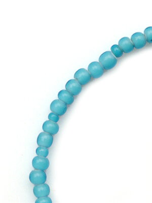 SunKu White Heart Beads Necklace & Bracelet Sky Blue LTD-004