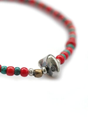 SunKu 39 White Heart & Turquise Beads Bracelet SK-028