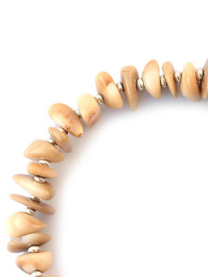 SunKu 39 Large White Coral and Silver Bracelet Natrual SK-032-NAT