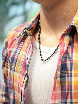 SunKu 39 Antique Beads Necklace & Bracelet Black×Turquise LTD-016