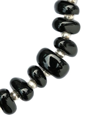 SunKu Large White Coral and Silver Bracelet Black SK-032-BLK