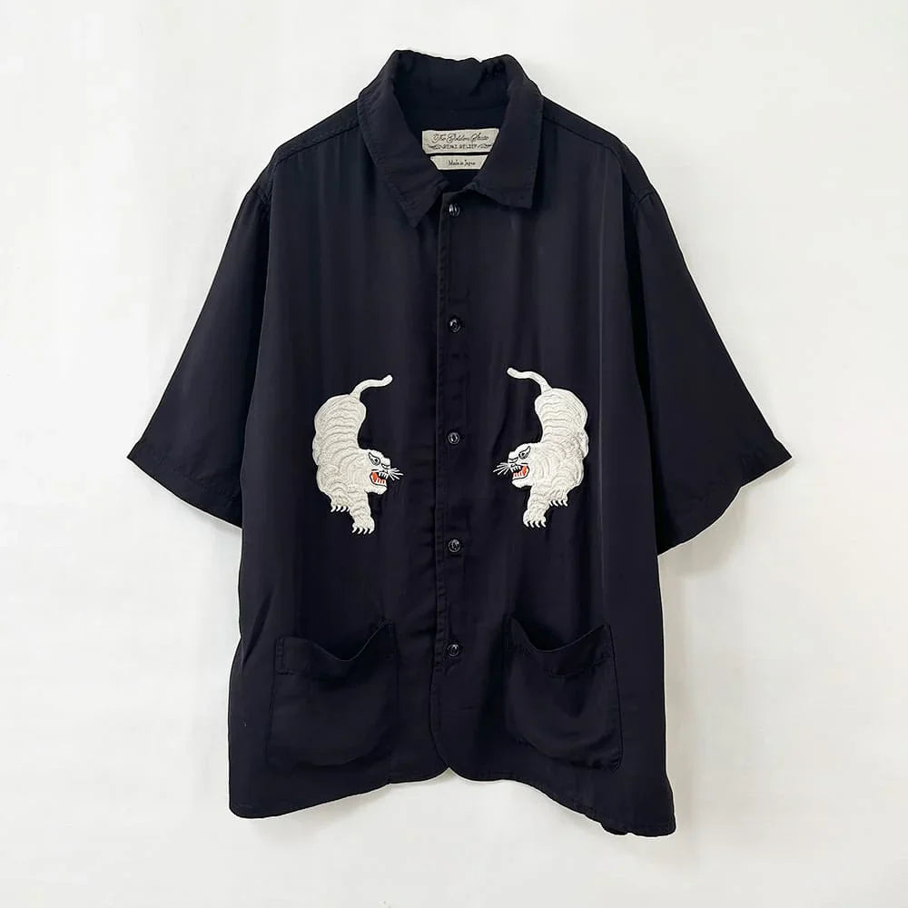 REMI RELIEF Rayon twill ska pattern S/S SHIRT (embroidery)