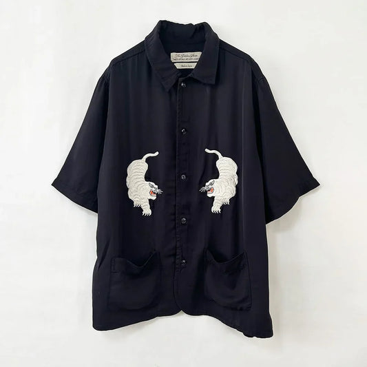 REMI RELIEF Rayon twill ska pattern S/S SHIRT (embroidery)