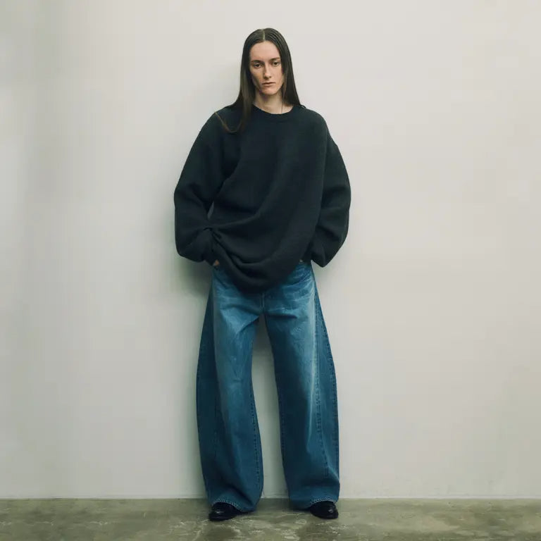 ssstein DEFORMATION WIDE DENIM JEANS