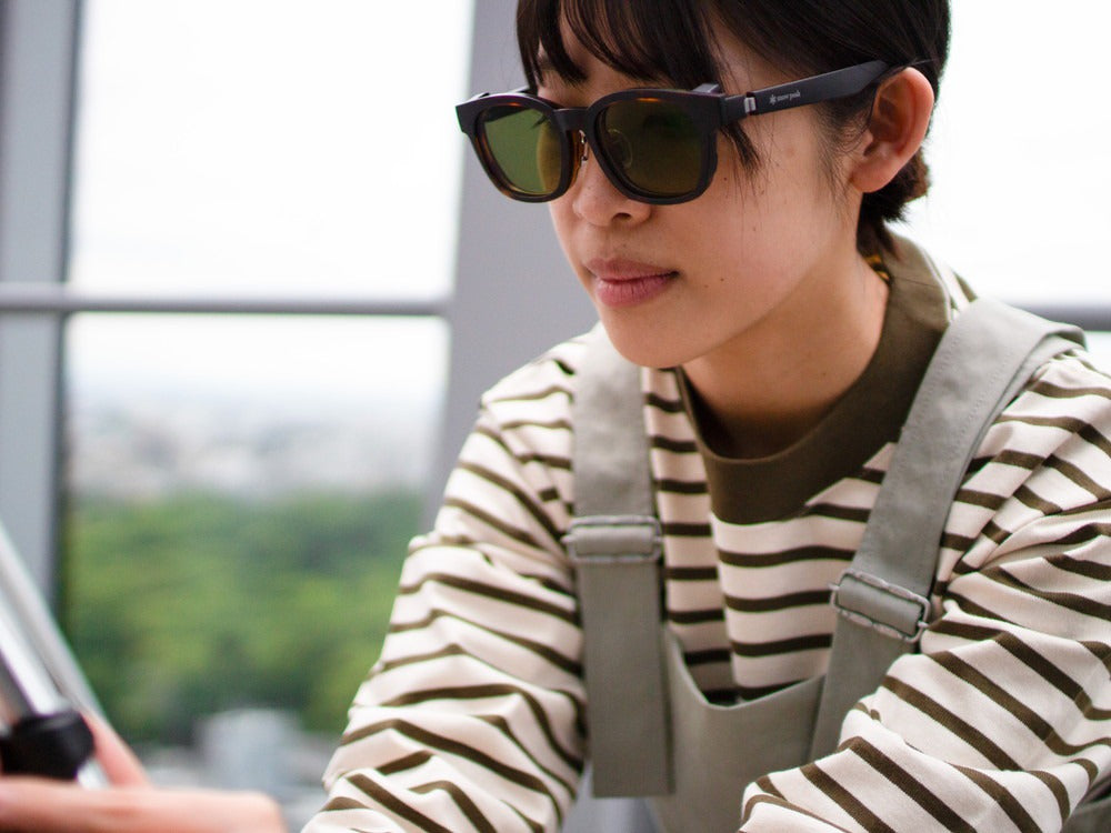 JINS × Snow Peak JINS Switch Flip Up ï¼?60° Wellington Sunglasses Brown