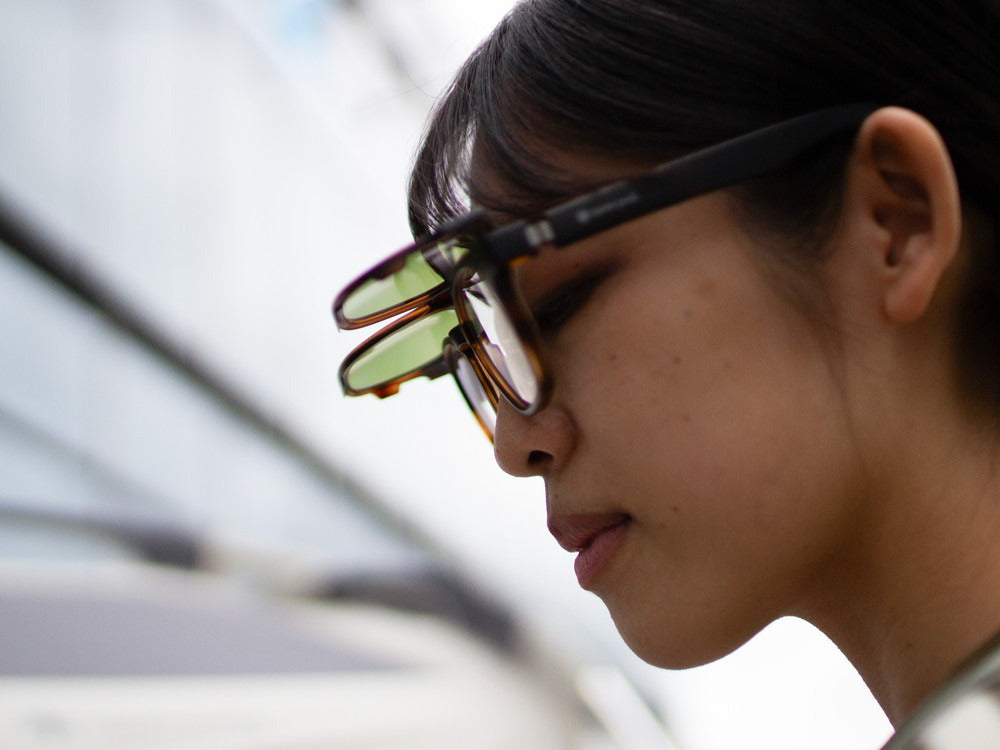 JINS × Snow Peak JINS Switch Flip Up ï¼?60° Wellington Sunglasses Brown