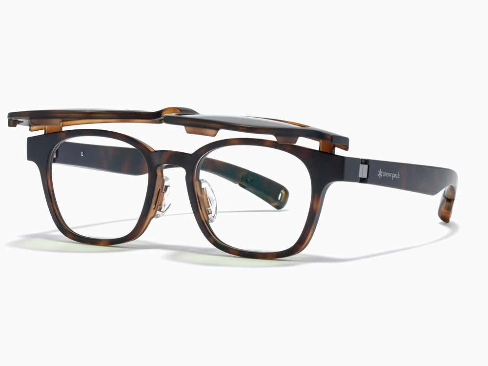 JINS × Snow Peak JINS Switch Flip Up ï¼?60° Wellington Sunglasses Brown