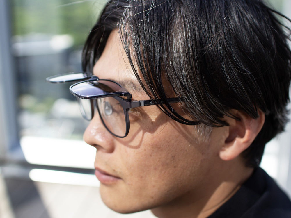 JINS × Snow Peak JINS Switch Metal Flip Up ï¼?60° Wellington Gunmetal