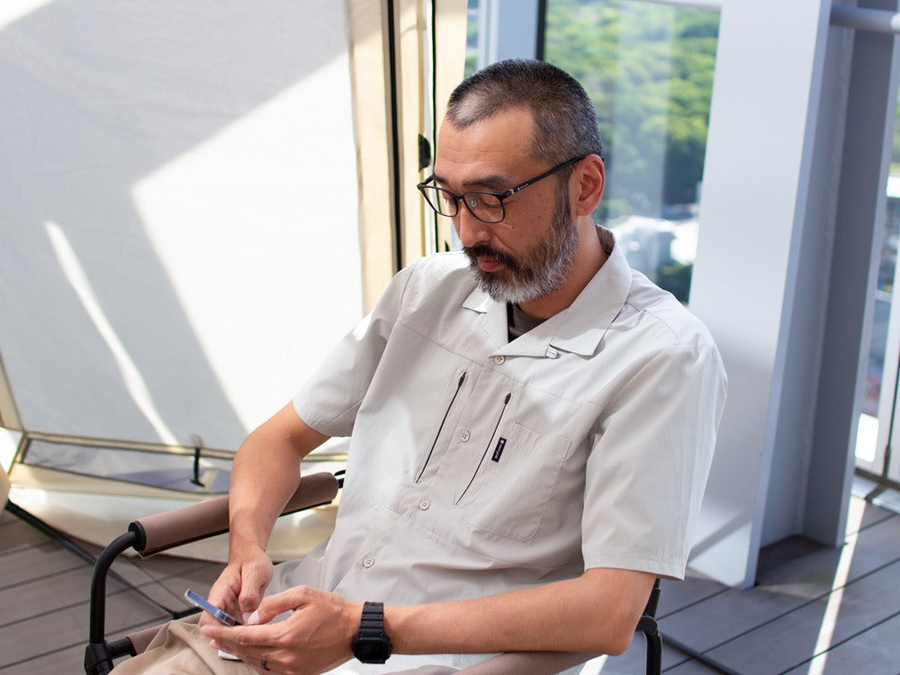 JINS × Snow Peak JINS Switch Metal Flip Up ï¼?60° Wellington Matt Black