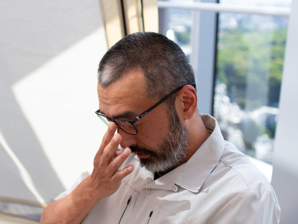 JINS × Snow Peak JINS Switch Metal Flip Up ï¼?60° Wellington Matt Black