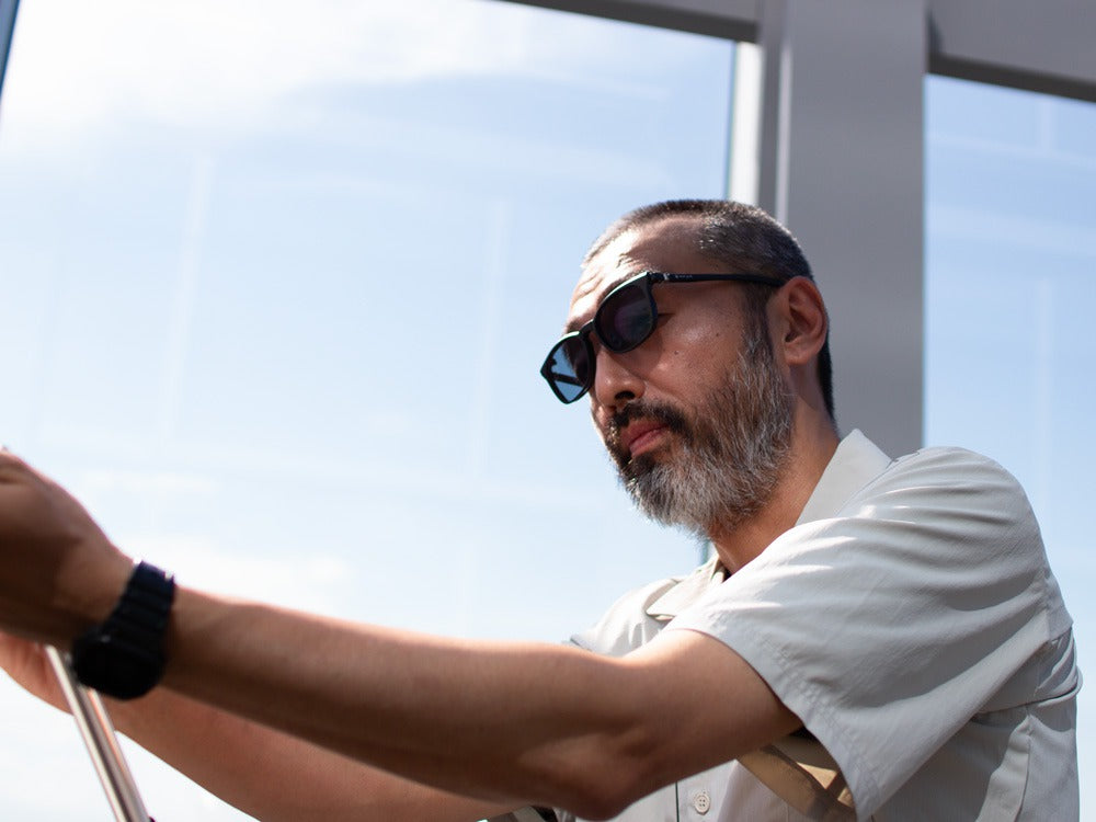 JINS × Snow Peak JINS Switch Metal Flip Up ï¼?60° Wellington Matt Black