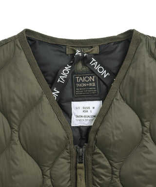 TAION MILITARY V NECK W-ZIP DOWN VEST (SOFT SHELL)