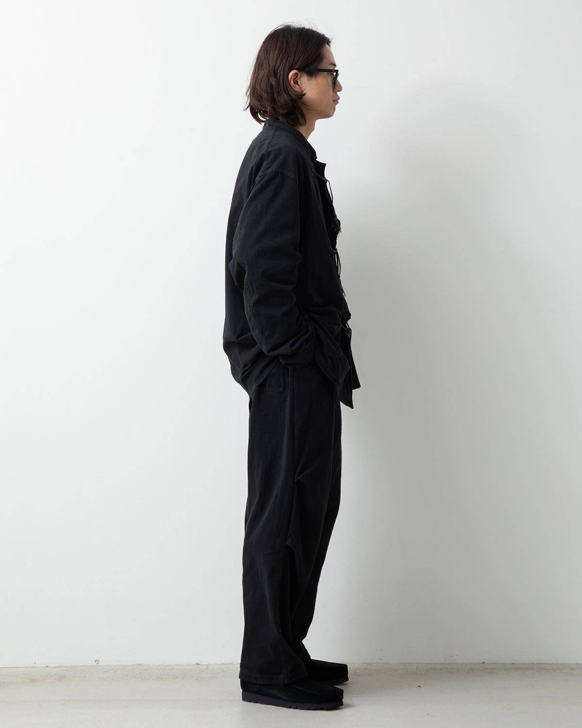 COMOLI Cotton Jersey Knee-Tuck Pants