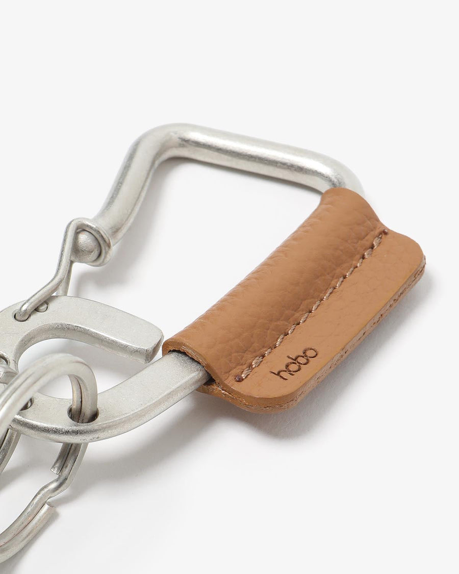 hobo CARABINER KEY RING MATTE BRASS with SHRINK COW LEATHER