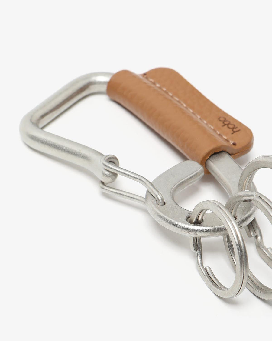 hobo CARABINER KEY RING MATTE BRASS with SHRINK COW LEATHER