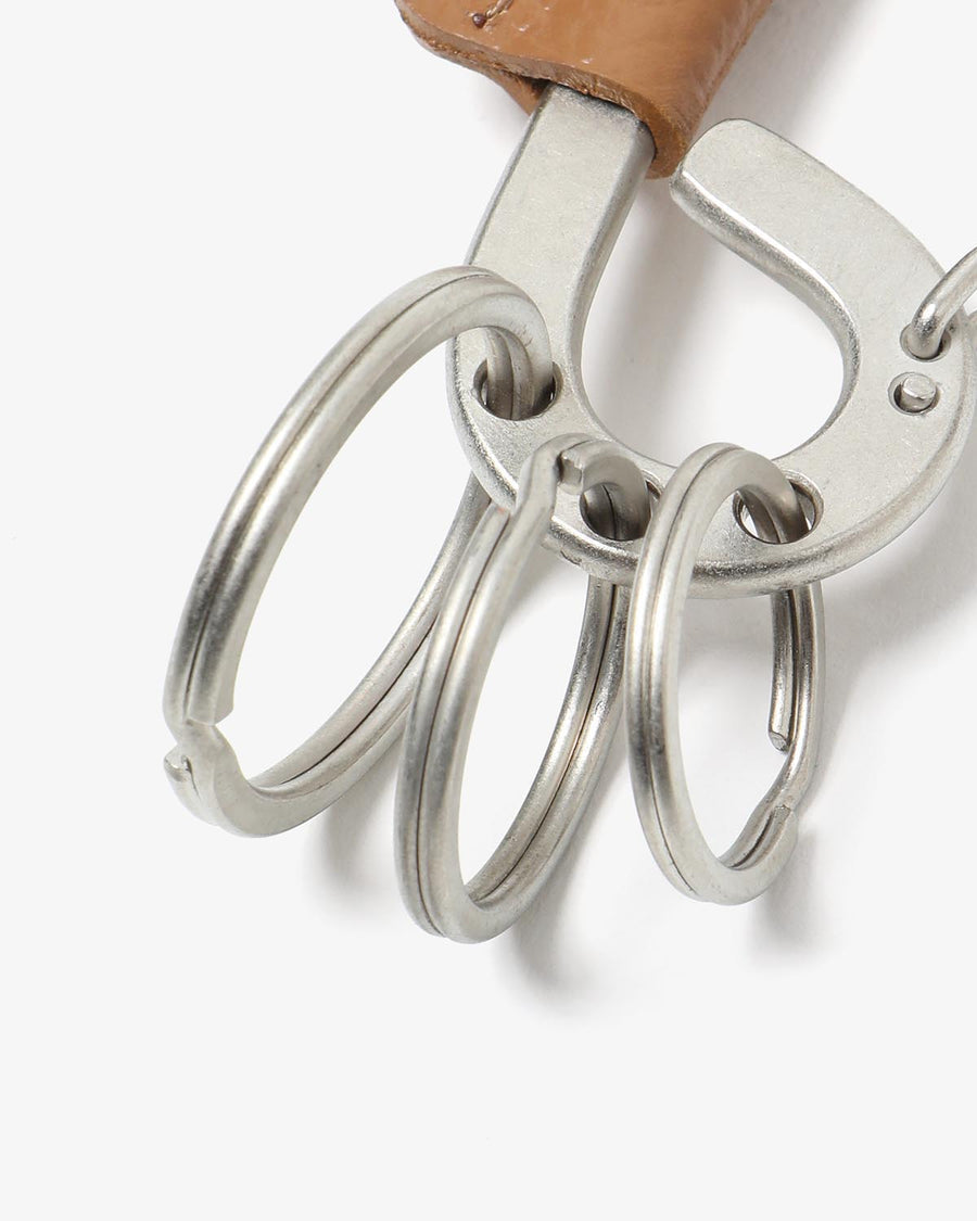 hobo CARABINER KEY RING MATTE BRASS with SHRINK COW LEATHER