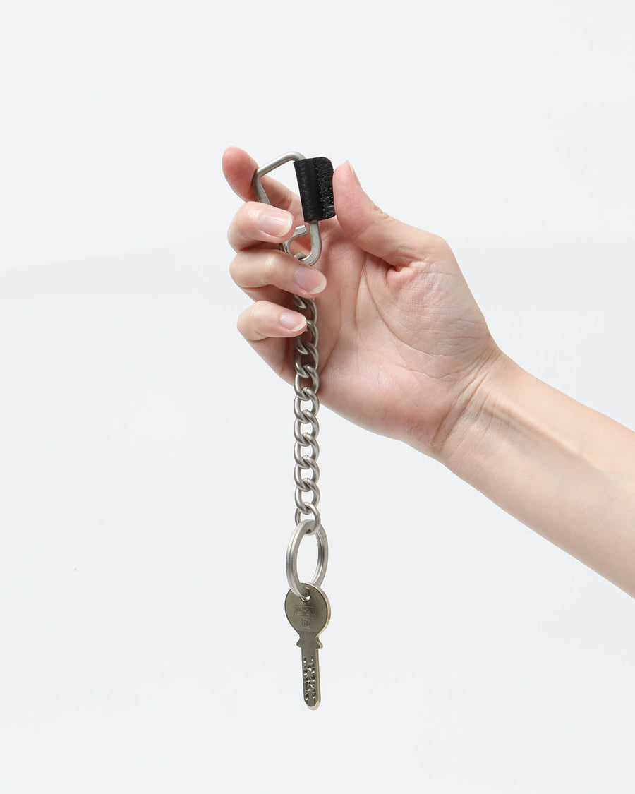 hobo CARABINER CHAIN KEY RING MATTE BRASS with SHRINK COW LEATHER