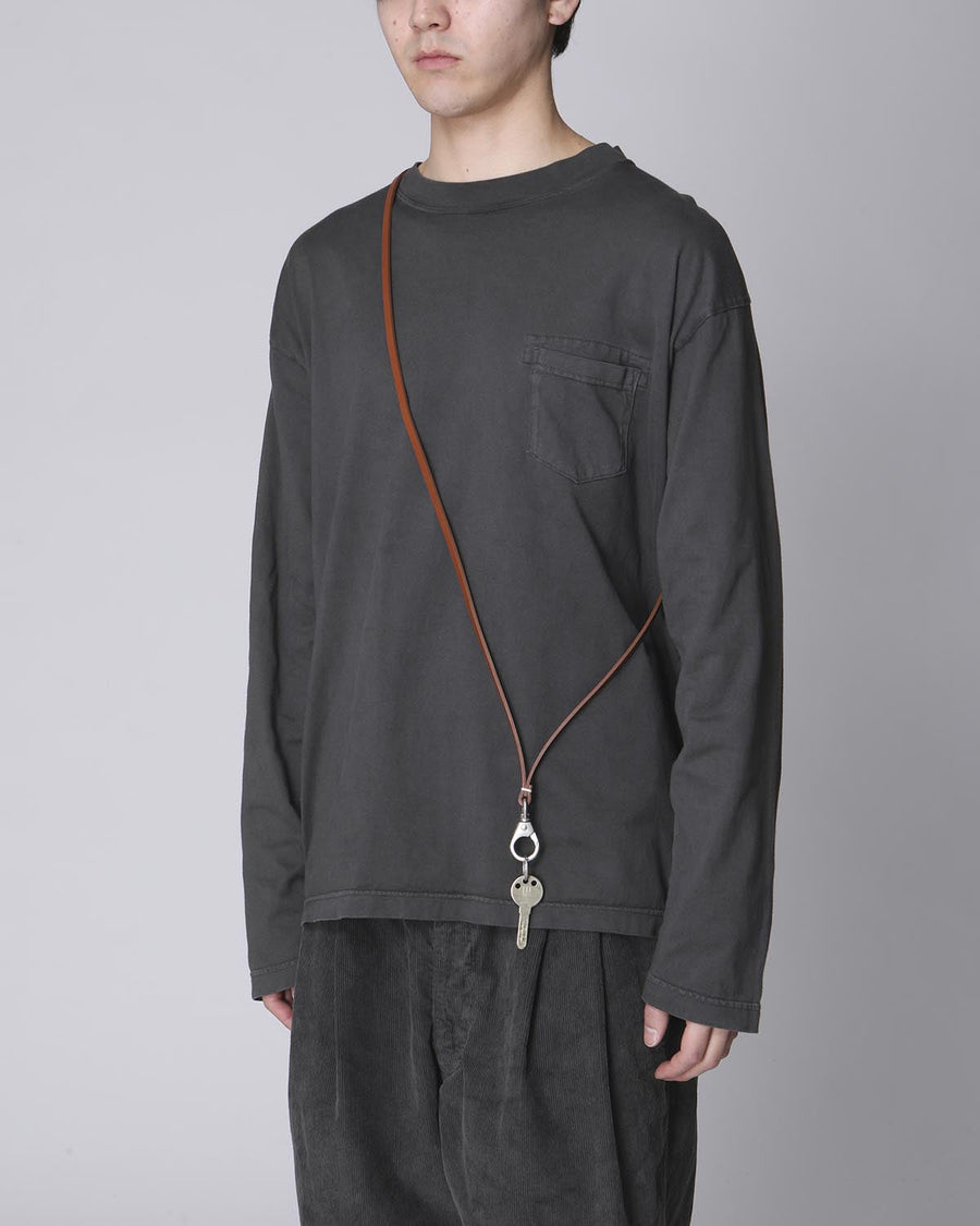 hobo STUDDED LONG KEY RING with COW LEATHER