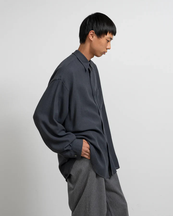 Graphpaper Viscose Wool Viyella Oversized Regular Collar Shirts
