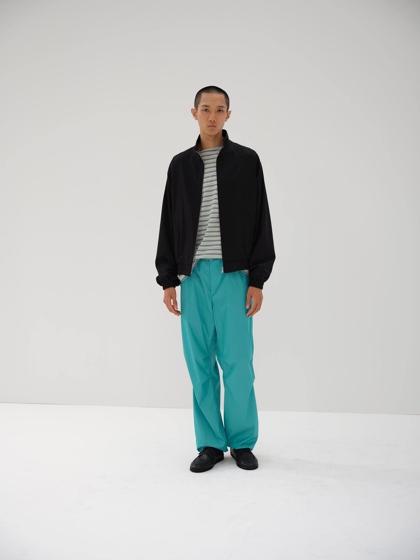 AURALEE WASHED FINX SILK CHAMBRAY BLOUSON