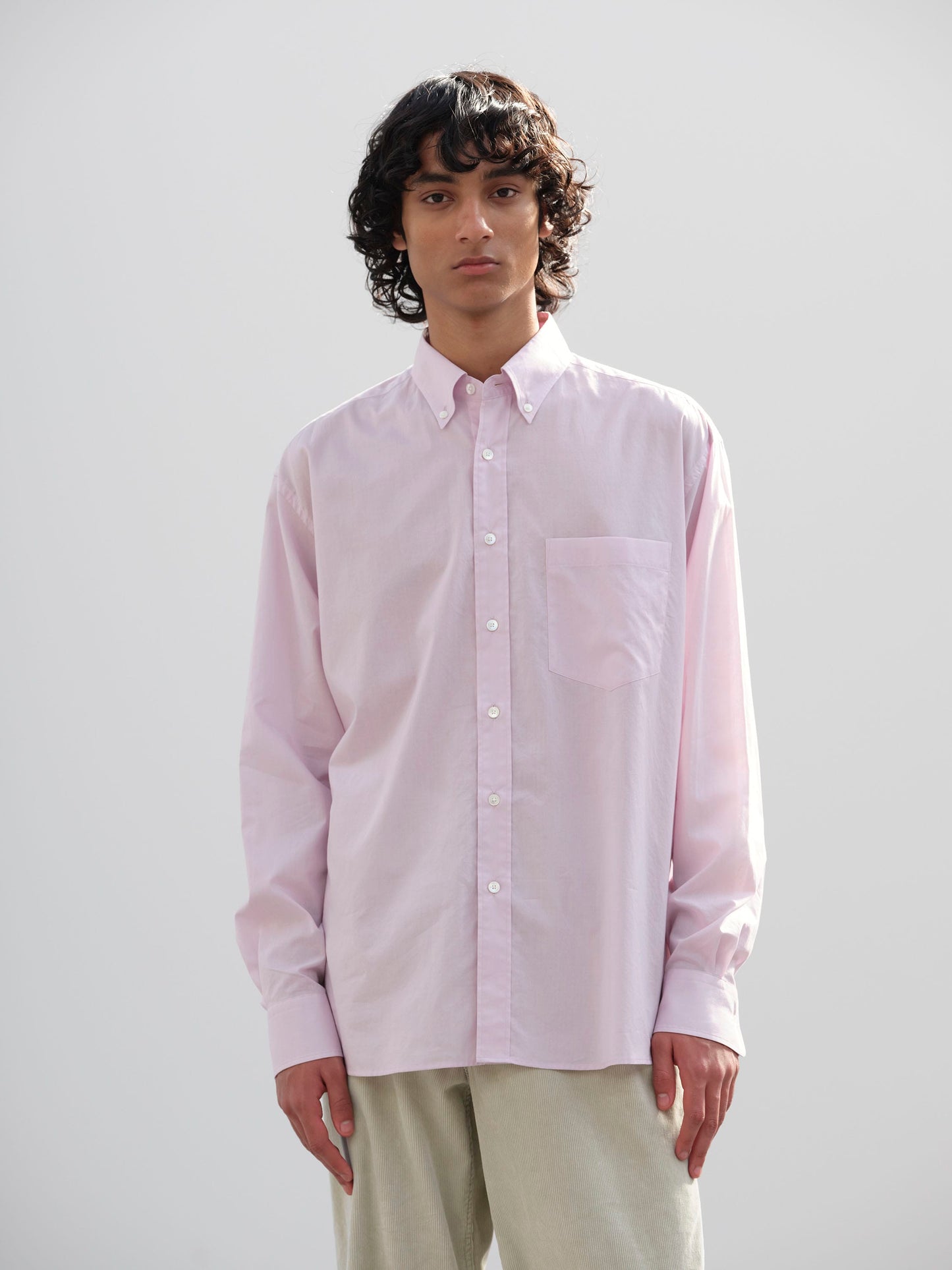 AURALEE WASHED FINX TYPEWRITER BUTTON DOWN SHIRT