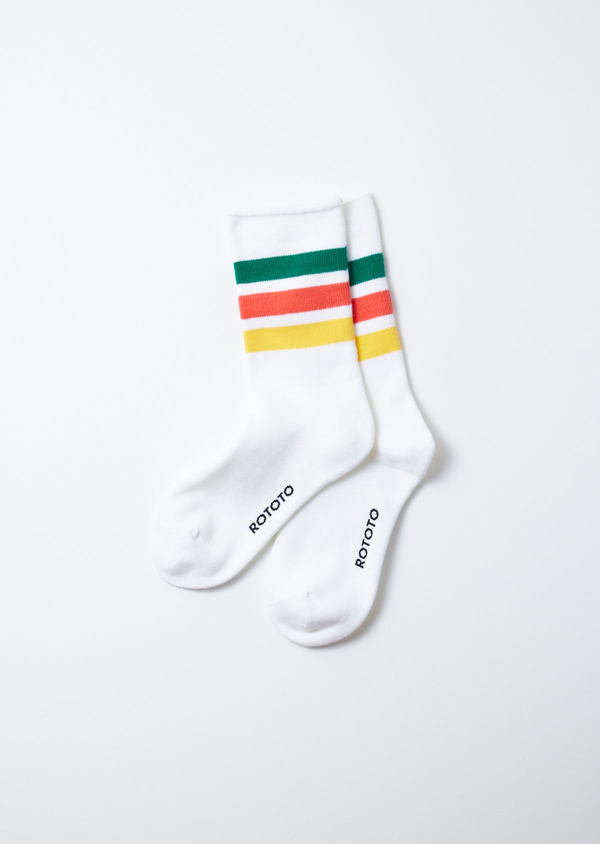 RoToTo FINE PILE STRIPED CREW SOCKS