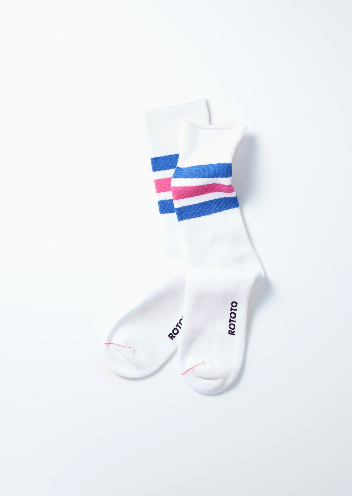 RoToTo FINE PILE STRIPED CREW SOCKS