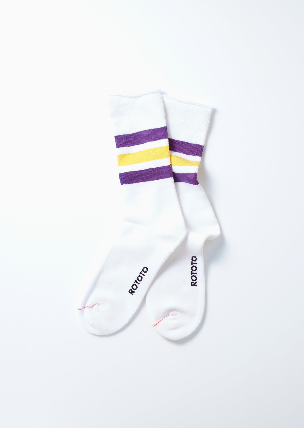 RoToTo FINE PILE STRIPED CREW SOCKS