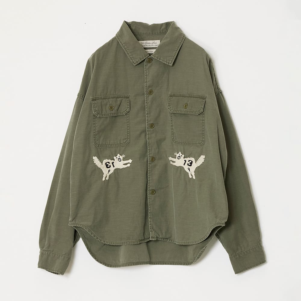 REMI RELIEF WIDE MILITARY SHIRT (embroidery: tiger)