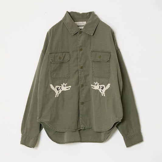 REMI RELIEF WIDE MILITARY SHIRT (embroidery: tiger)