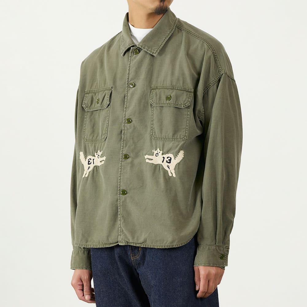 REMI RELIEF WIDE MILITARY SHIRT (embroidery: tiger)