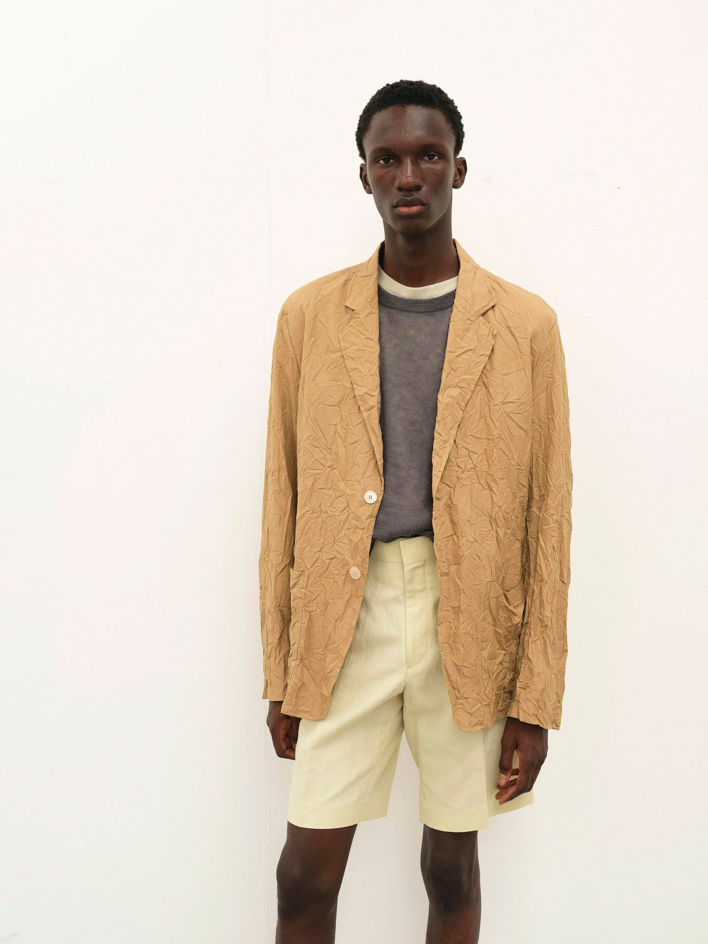 AURALEE WRINKLED WASHED FINX TWILL JACKET