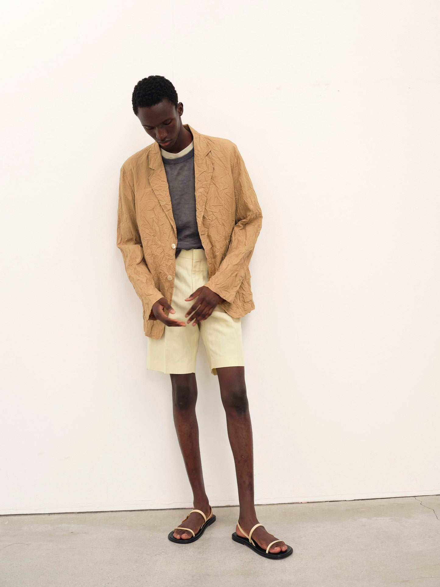 AURALEE WRINKLED WASHED FINX TWILL JACKET