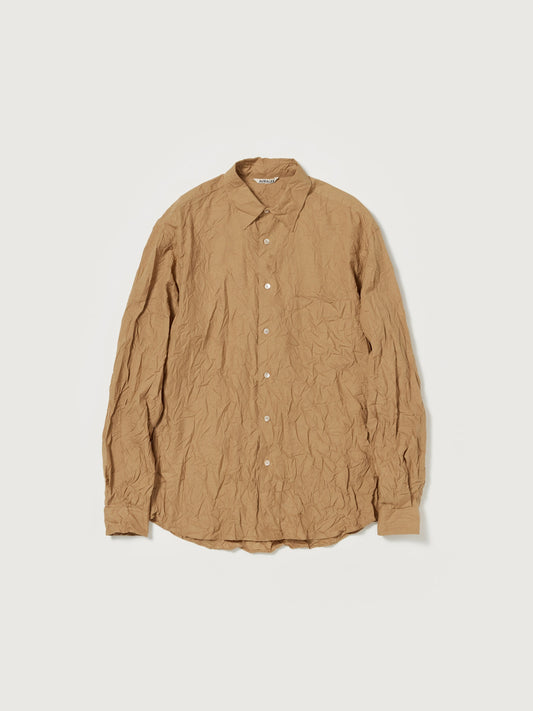 AURALEE WRINKLED WASHED FINX TWILL SHIRT