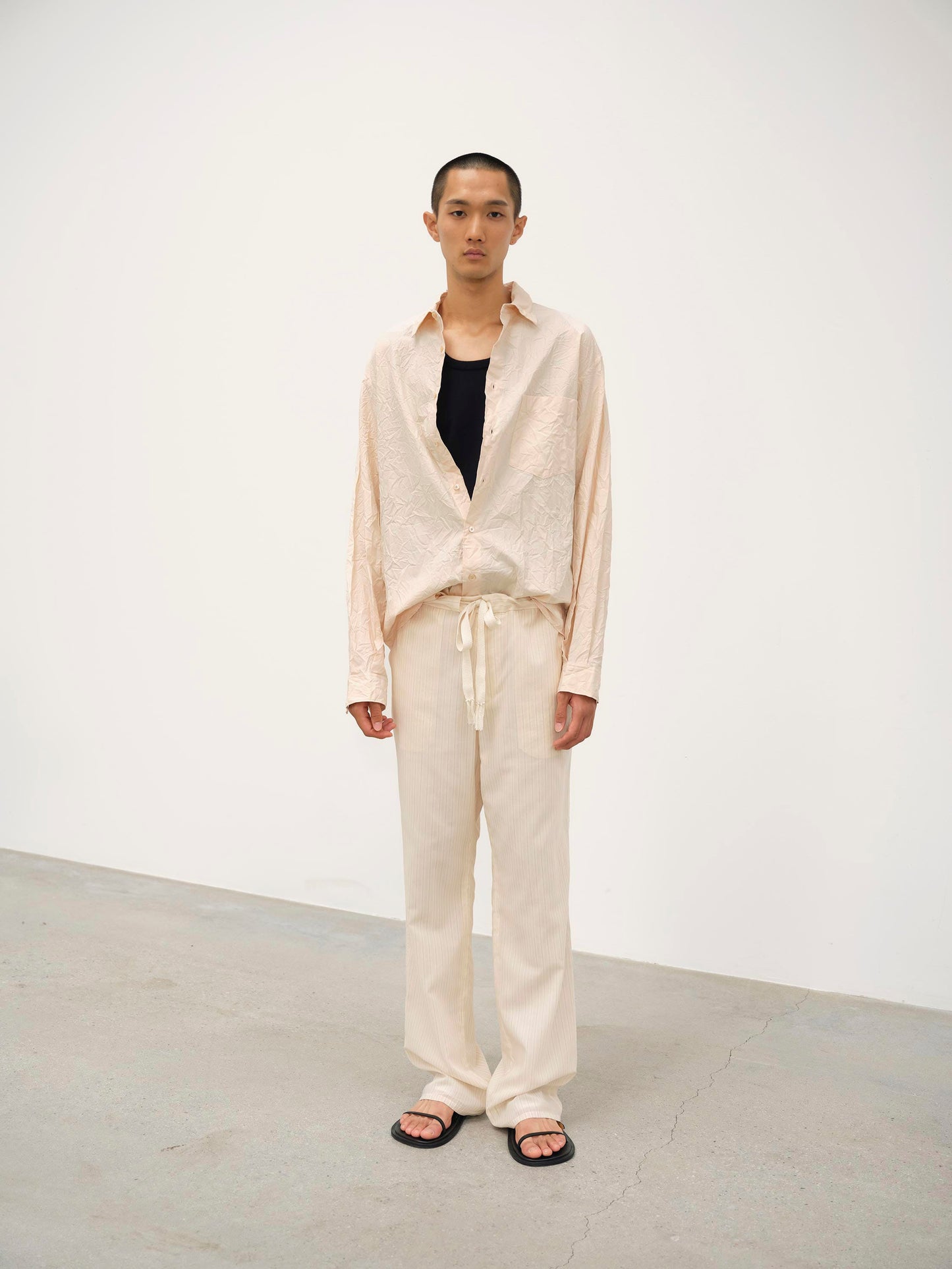 AURALEE WRINKLED WASHED FINX TWILL SHIRT