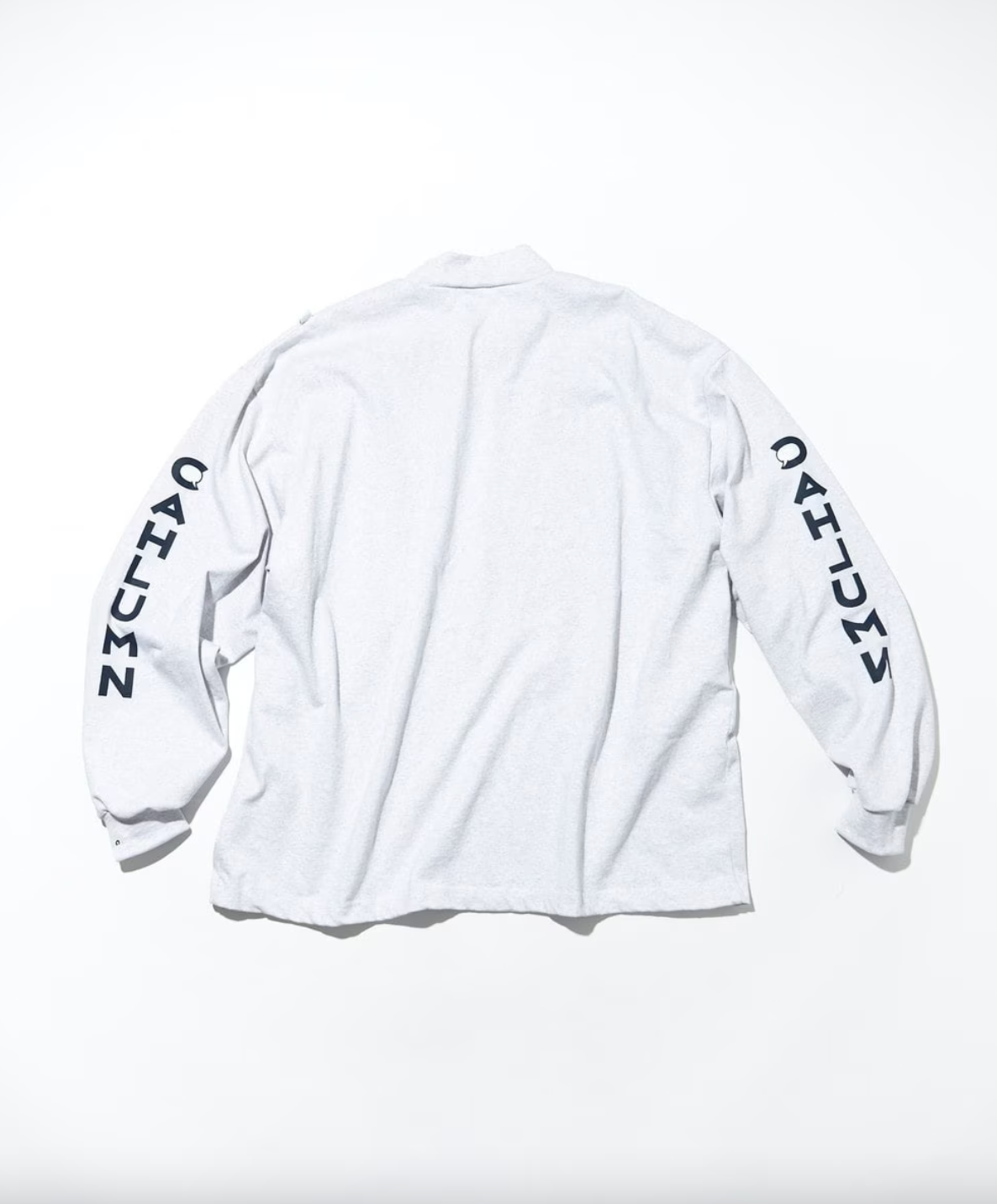 CAHLUMN Heavy weight Jersey Mock Neck L/S Print Tee