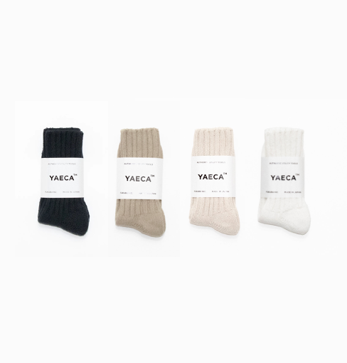 YAECA COTTON SILK RIB SOCKS