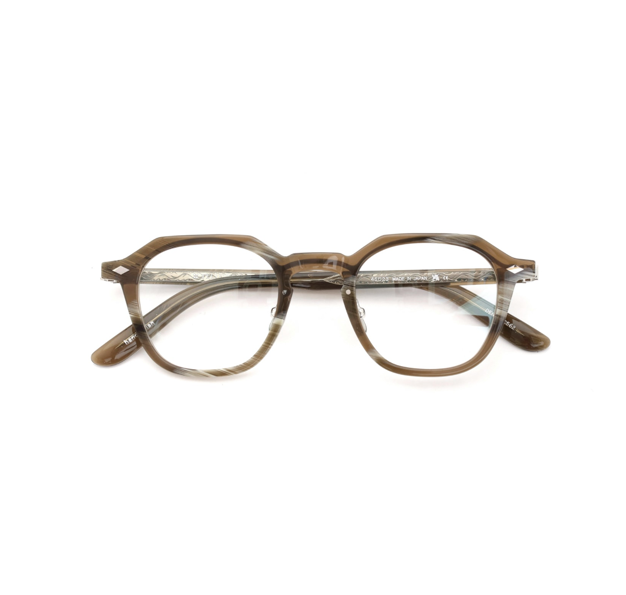 YELLOWS PLUS DENNIS EYEGLASS FRAME Green Horn/Silver