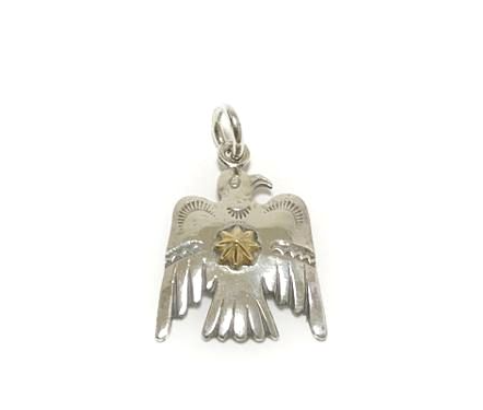 LARRY SMITH THUNDERBIRD PENDANT 18K GOLD SHELL