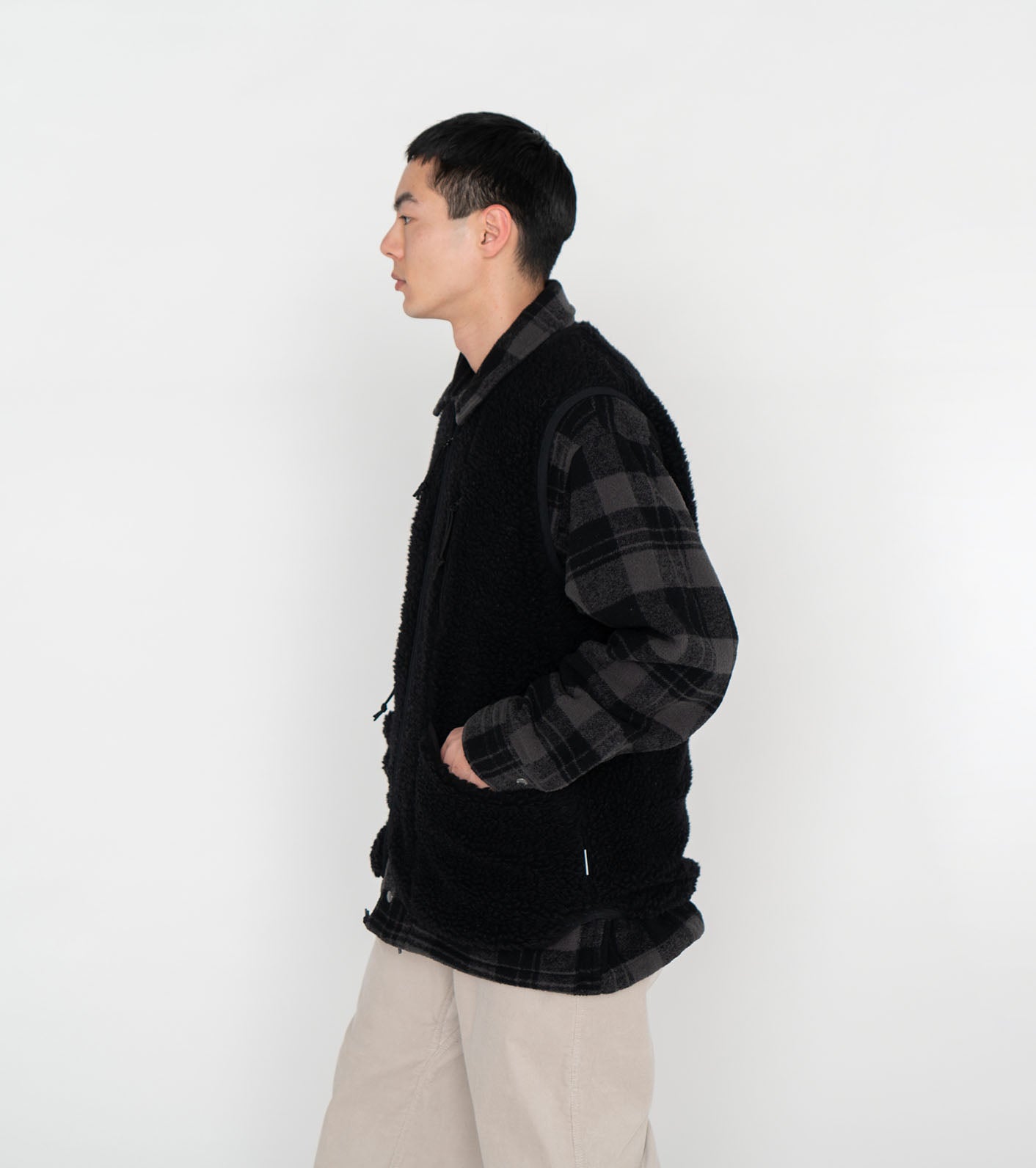 THE NORTH FACE PURPLE LABEL Wool Boa WINDSTOPPER Field Vest