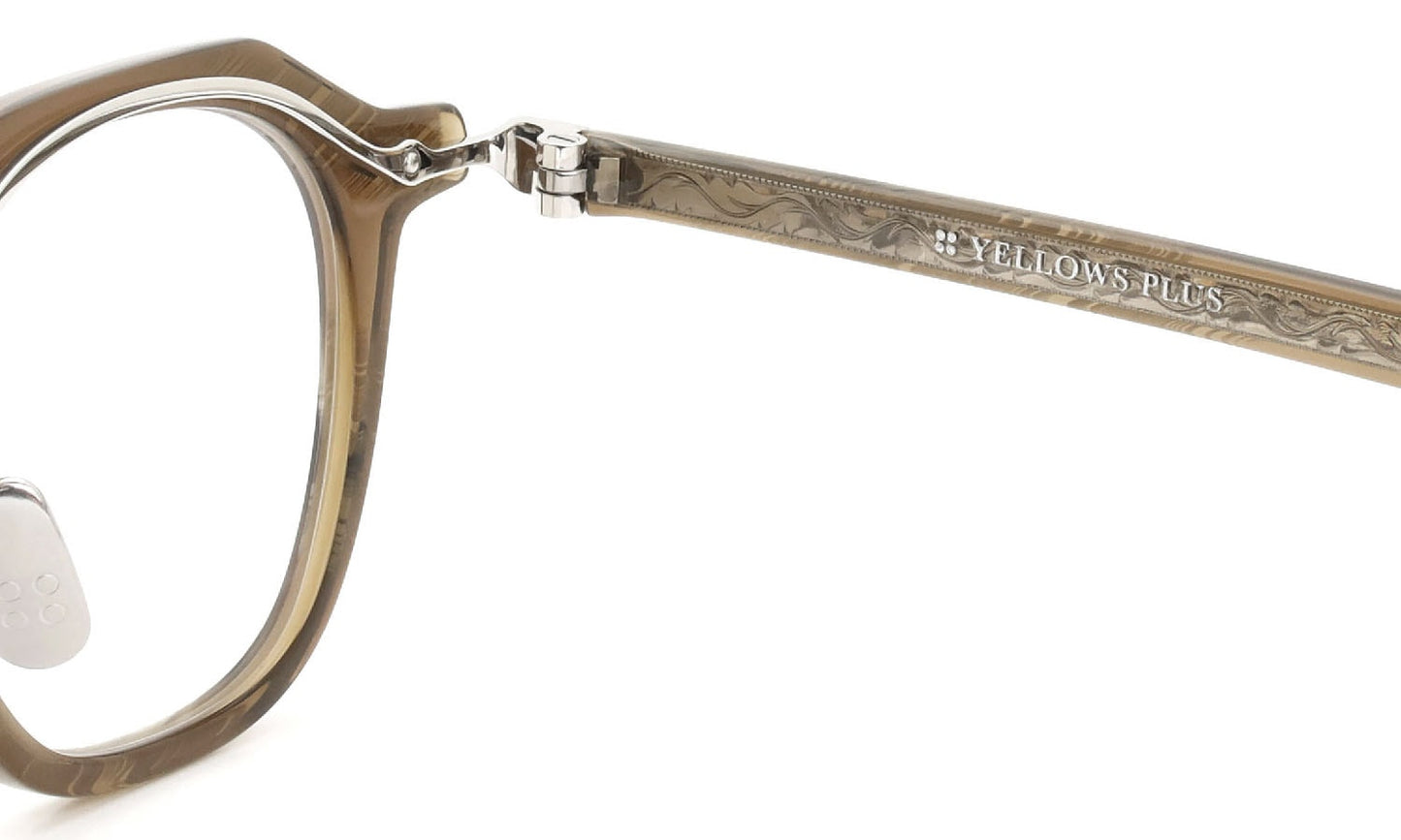 YELLOWS PLUS DENNIS EYEGLASS FRAME Green Horn/Silver