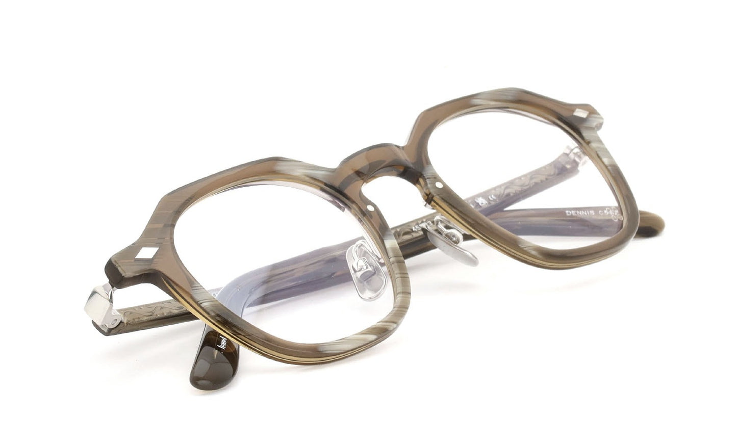 YELLOWS PLUS DENNIS EYEGLASS FRAME Green Horn/Silver