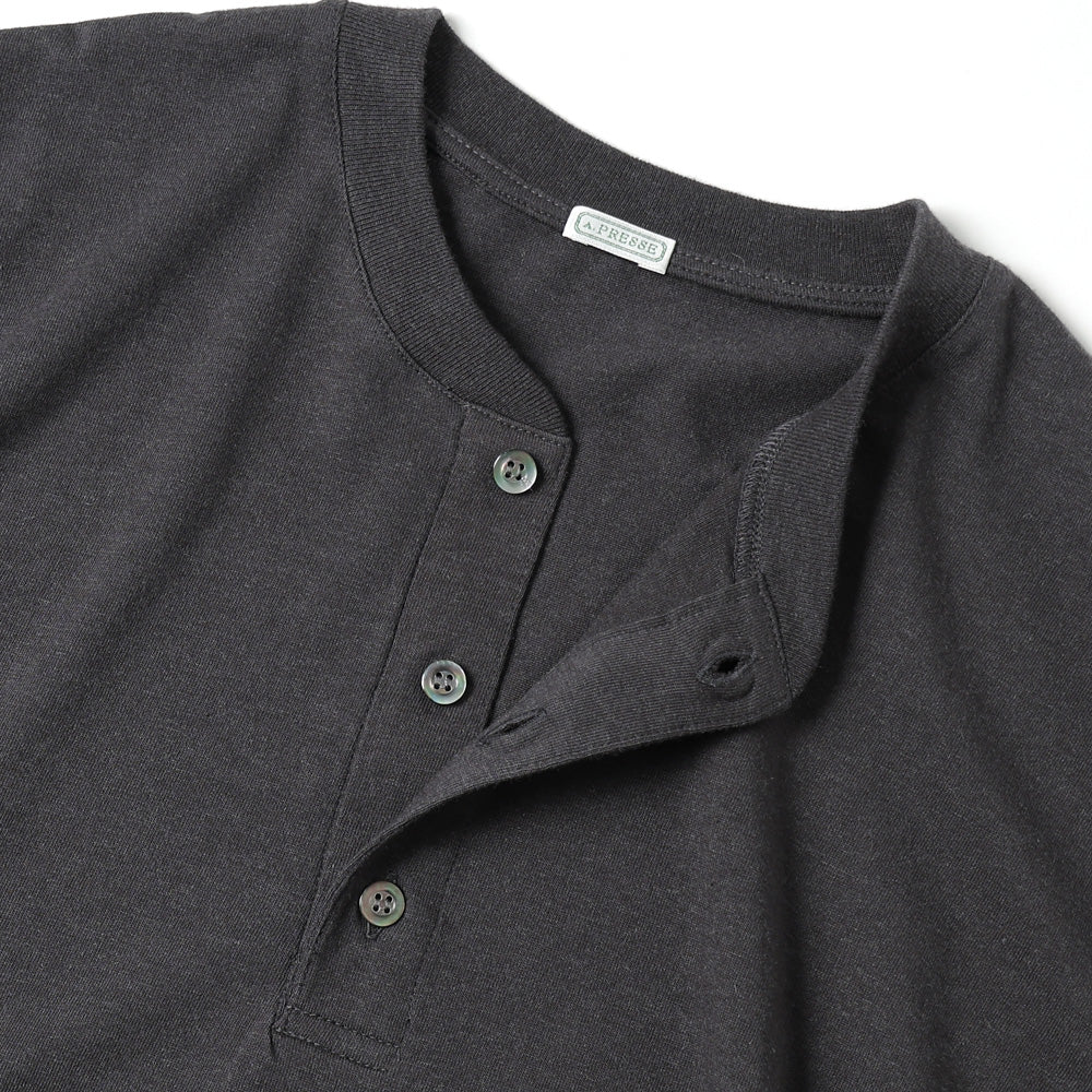A.PRESSE Cashmere Blend L/S Henley Neck Shirt
