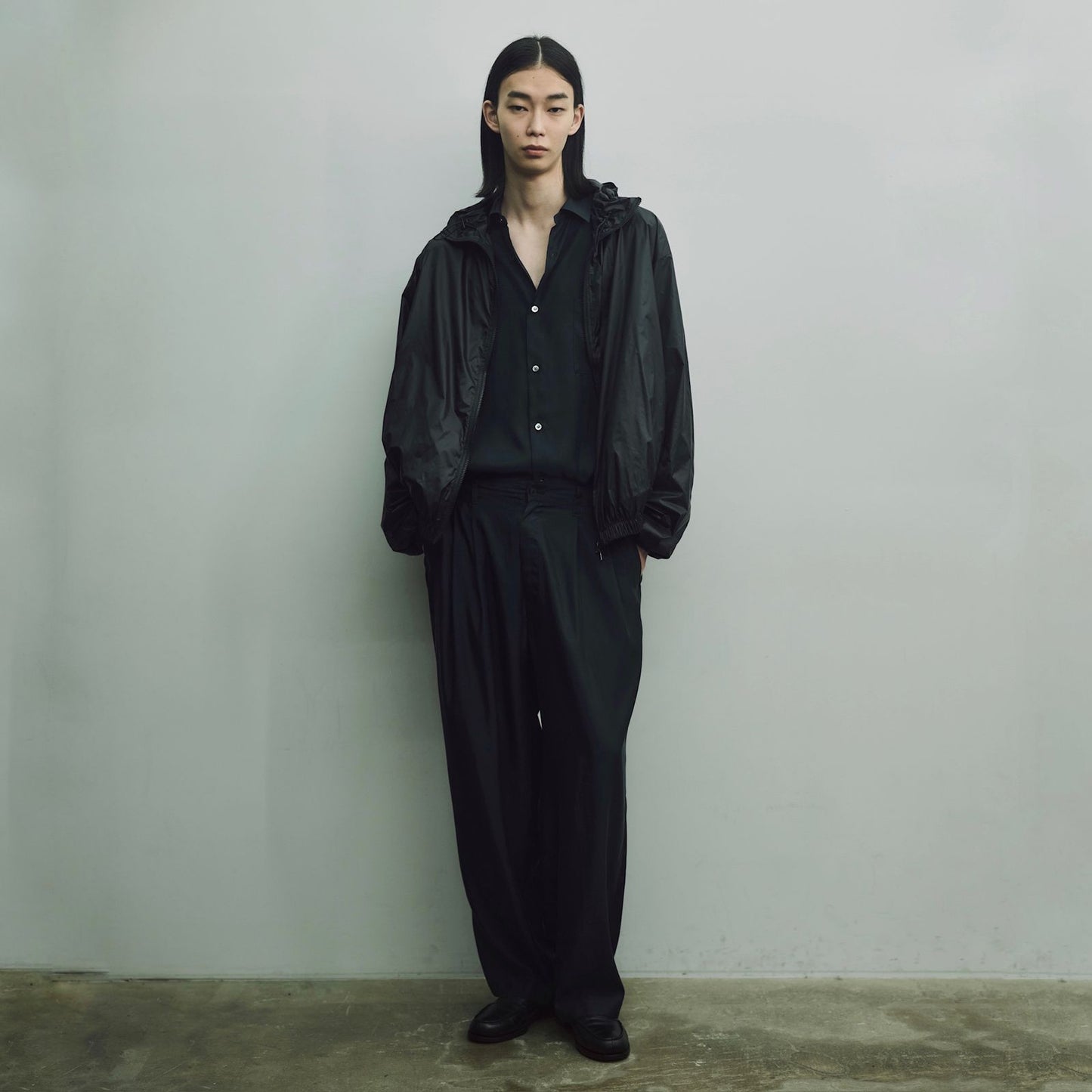 ssstein CUPRO TWILL WIDE EASY TROUSERS